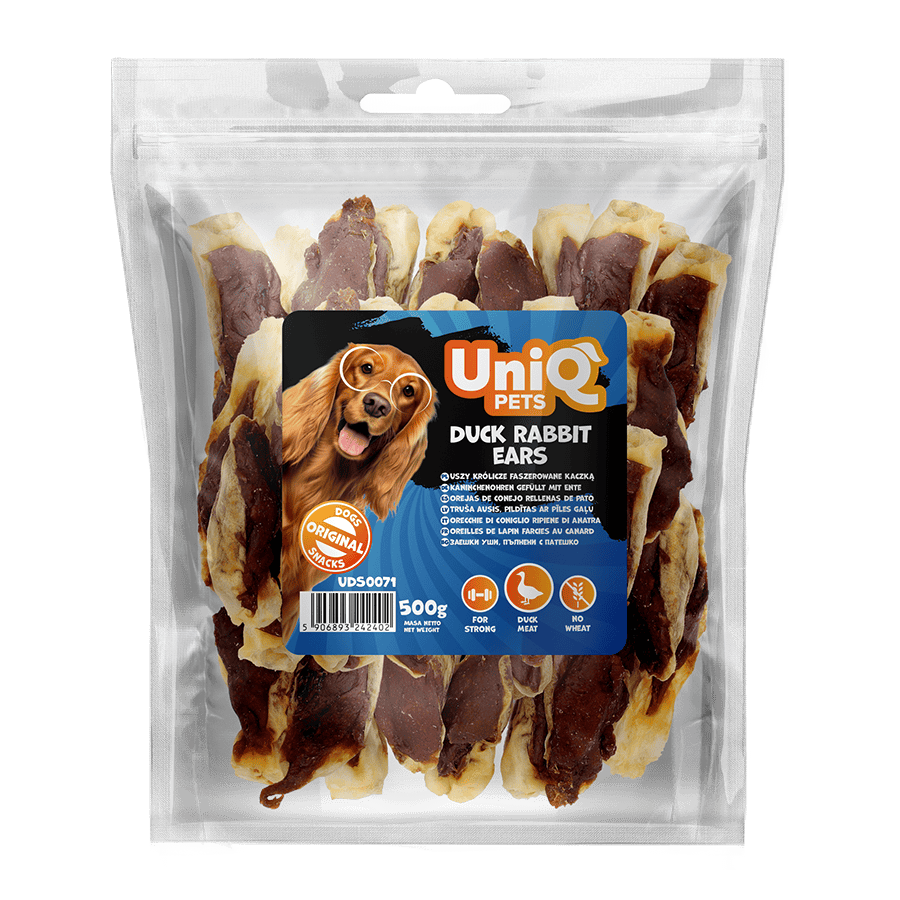 UNIQ PETS poslastice za psa,500 g, patkine i zečije uši Volcano