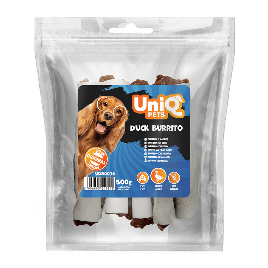 UNIQ PETS poslastice za psa,500 g, burito od patke Volcano