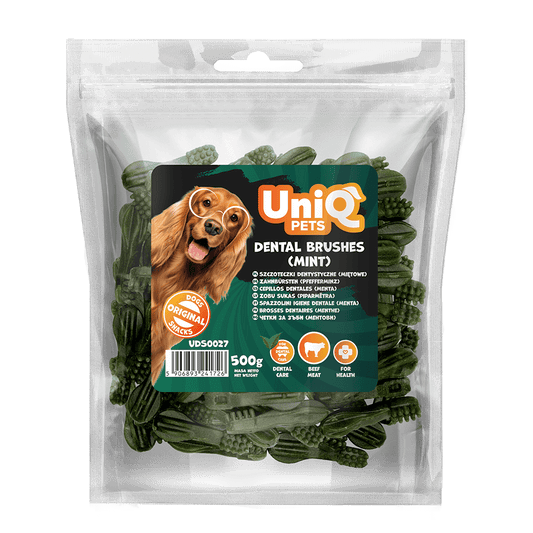 UNIQ PETS poslastice za psa,500 g, dentalne četkice (menta) Volcano