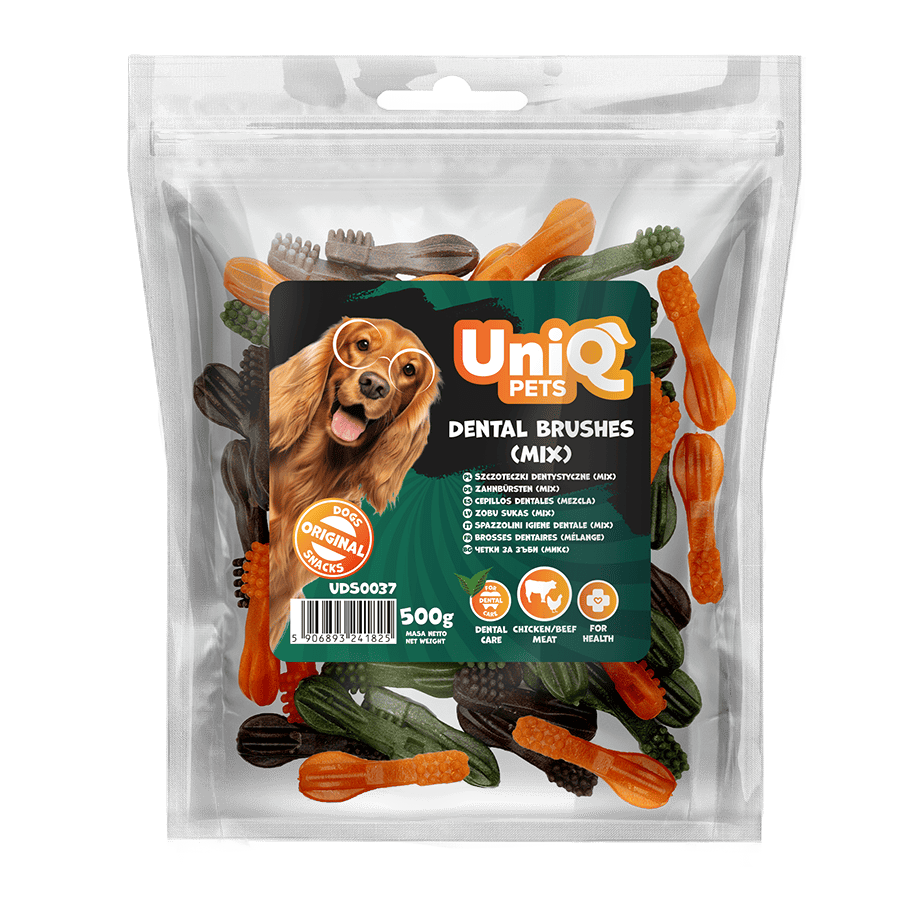 UNIQ PETS poslastice za psa,500 g, dentalne četkice (mešavina) Volcano