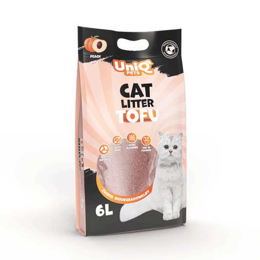 UNIQ PETS tofu biorazgradivi posip za mačke, 2,5kg / 6L, breskva Volcano