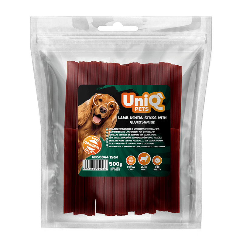 UNIQ PETS poslastice za psa, 500 g, dentalni štapići od jagnjetine sa glukozaminom 15cm Volcano