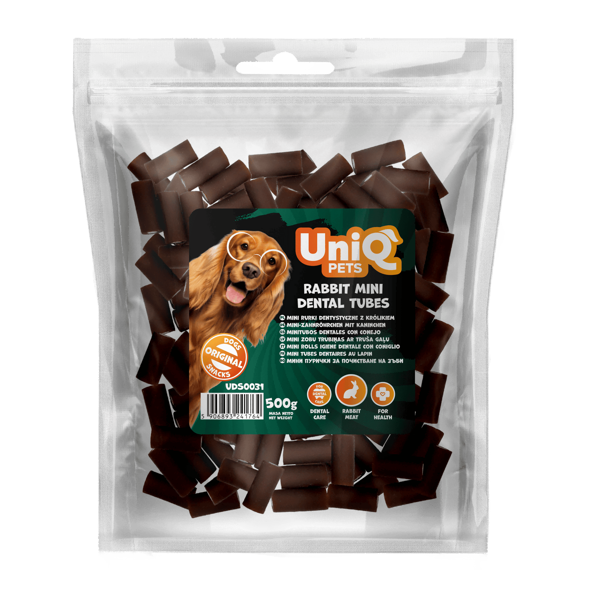 UNIQ PETS grickalice za pse, 500g, mini dentalne cevi sa mesom zeca Volcano