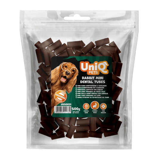 UNIQ PETS grickalice za pse, 500g, mini dentalne cevi sa mesom zeca Volcano