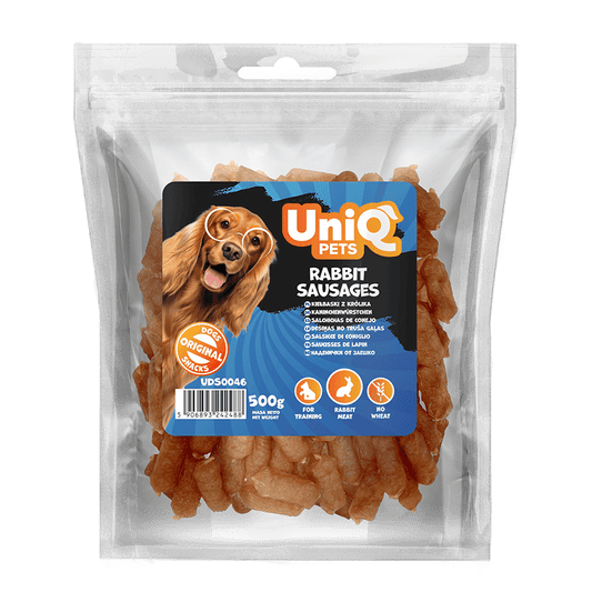 UNIQ PETS grickalice za pse, 500g, kobasice sa mesom zeca Volcano