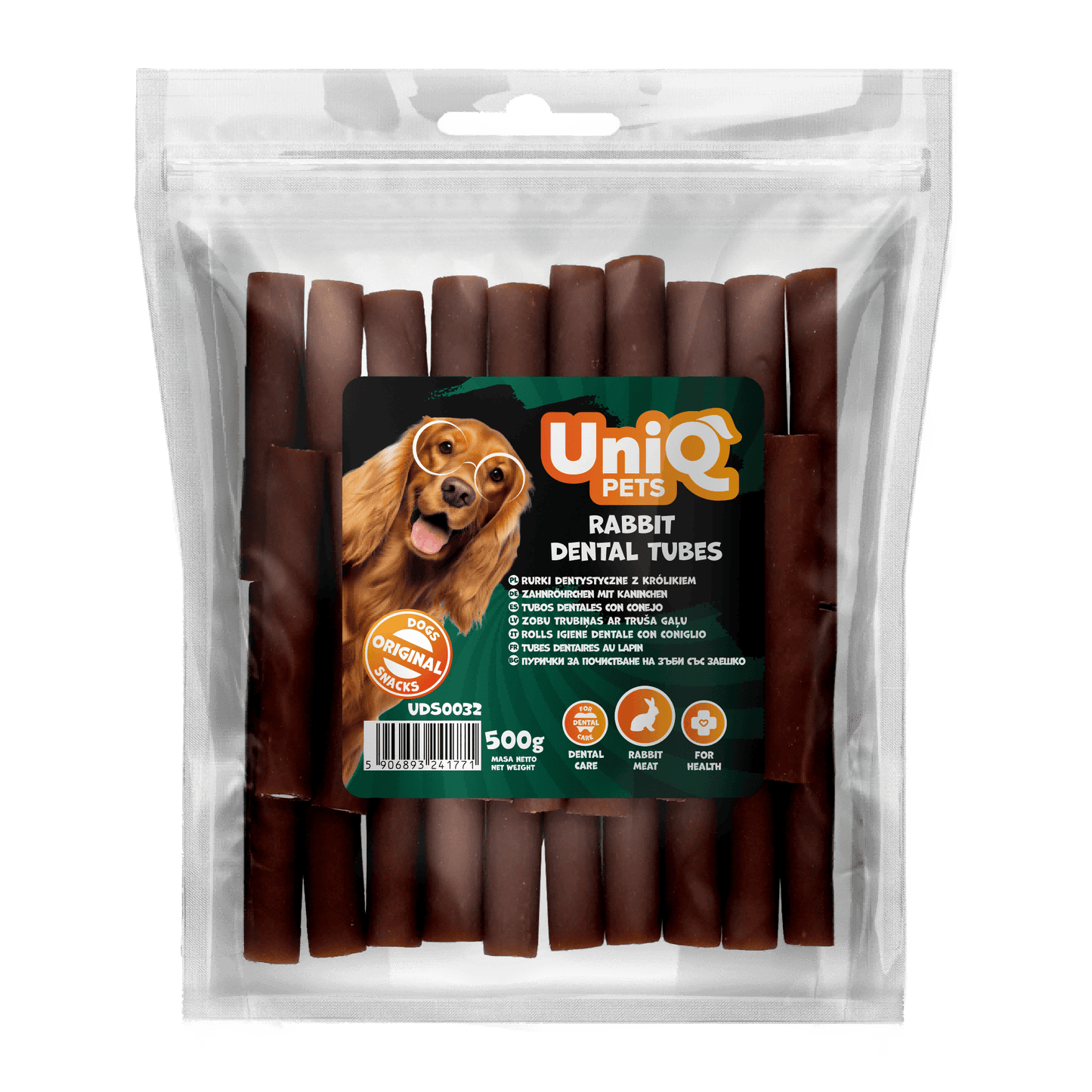 UNIQ PETS grickalice za pse, 500g, sendvič dentalne cevi sa mesom zeca Volcano