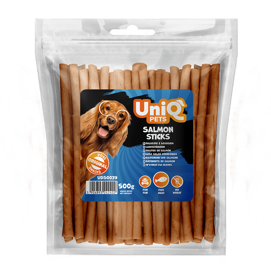 UNIQ PETS grickalice za pse, 500g, štapići od lososa Volcano