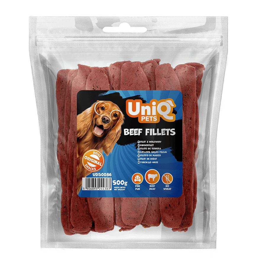 UNIQ PETS poslastice za psa,500 g, goveđi fileti Volcano