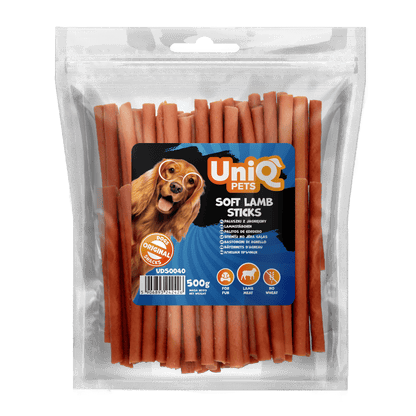 UNIQ PETS grickalice za pse, 500g, mekani štapići od jagnjetine Volcano