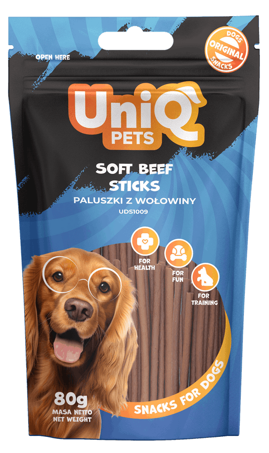 UNIQ PETS grickalice za pse, 80g, mekani goveđi štapići Volcano