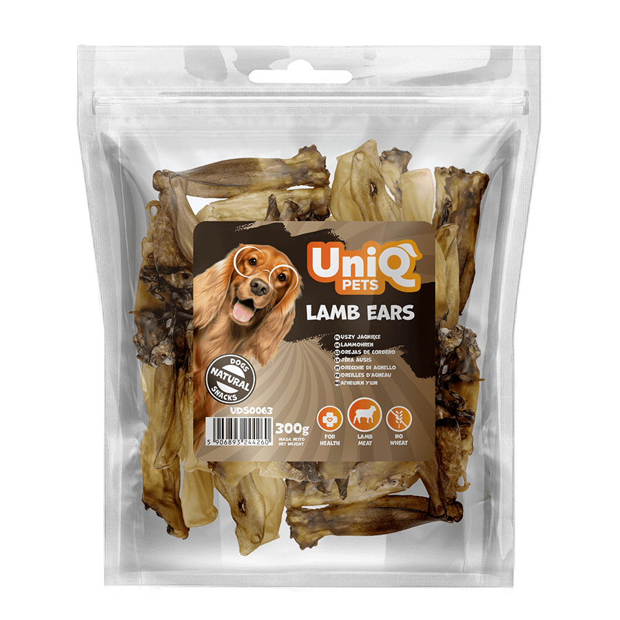 UNIQ PETS poslastice za psa 300 g, jagnjeće uši Volcano