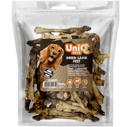 UNIQ PETS poslastice za psa, 300 g, sušene kozeće noge. Volcano