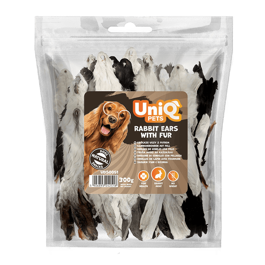 UNIQ PETS poslastice za psa 1 kg, zeće uši sa krznom Volcano