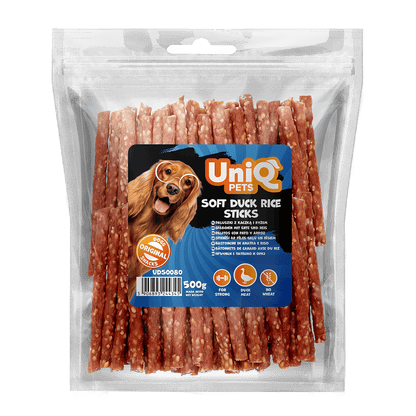 UNIQ PETS grickalice za pse, 500g, mekane trake od patke Volcano