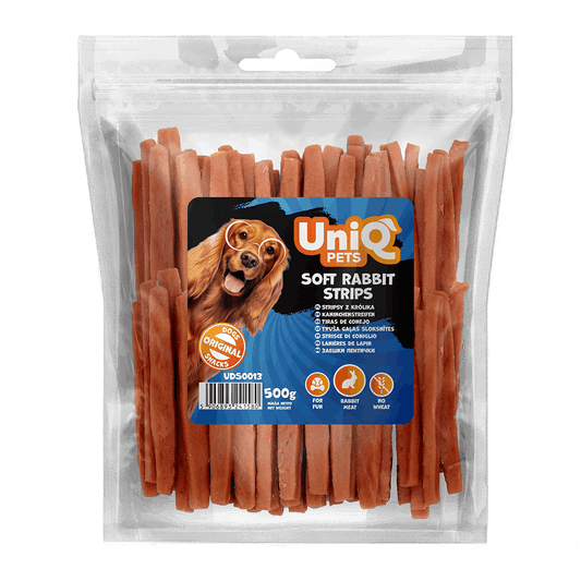 UNIQ PETS grickalice za pse, 500g, mekane trakice od zeca