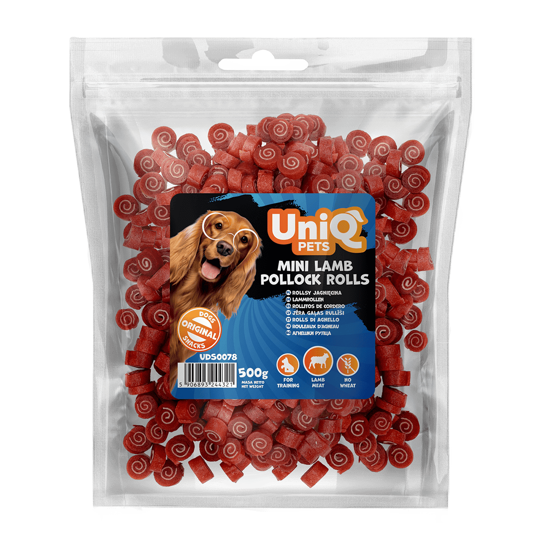 UNIQ PETS grickalice za pse, 500g, mini rolne od zečetine i bakalara Volcano